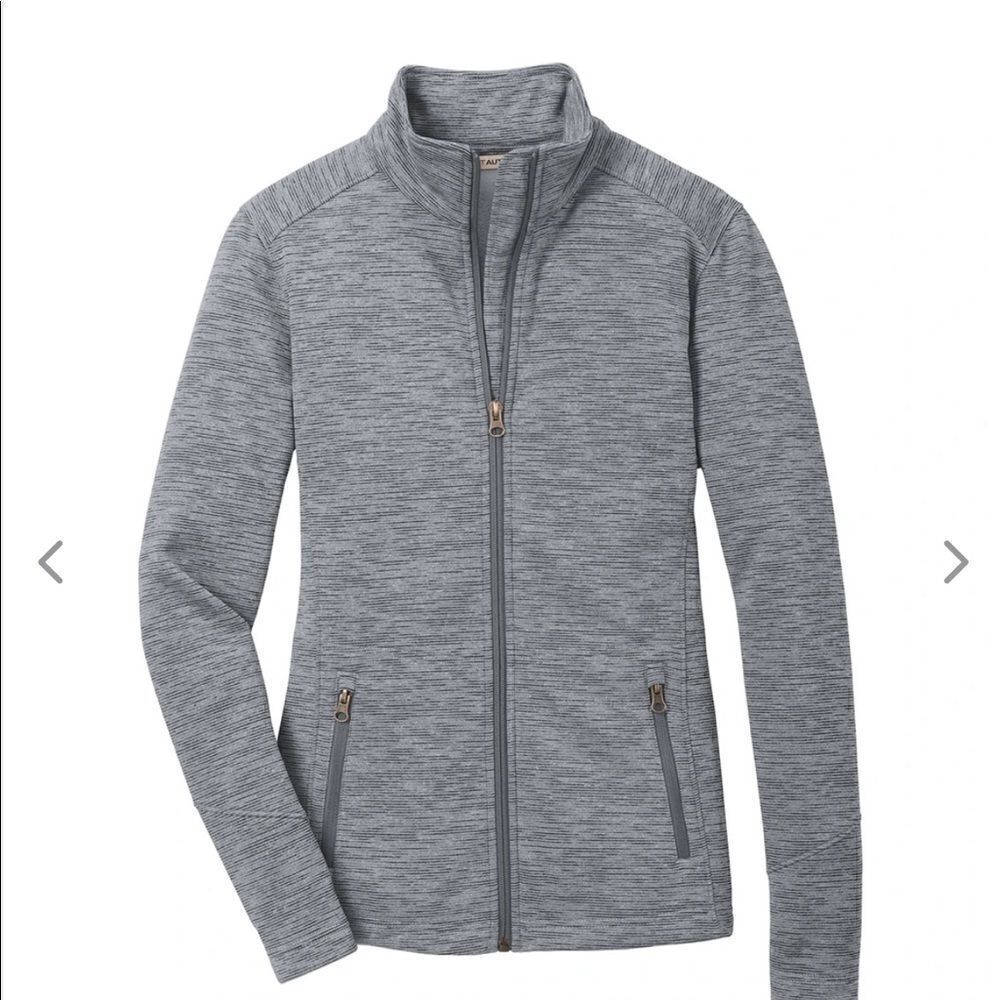 Port Authority® Digi Stripe Fleece Men's Jacket Gray Size Medium